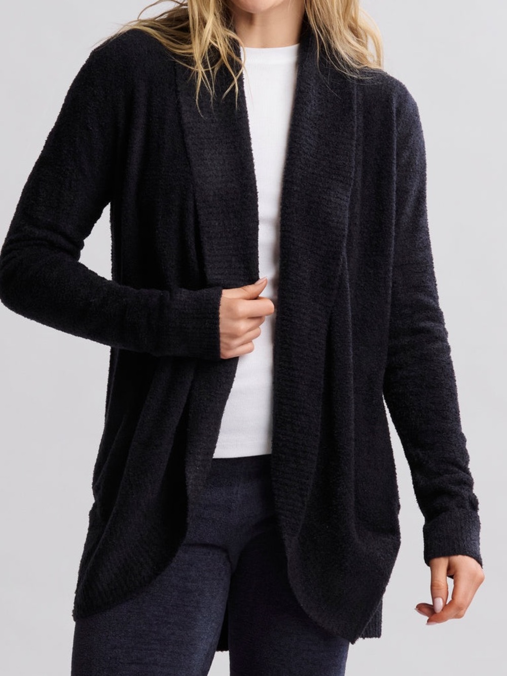 Barefoot Dreams CozyChic Lite Circle Cardigan size Medium in Black